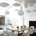 Home decoration white fabric globe hall lighting modern pendant chandelier